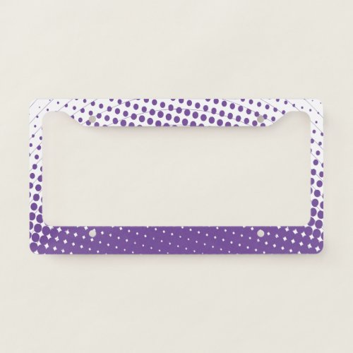 Purple And White Gradient Polka Dot Pattern License Plate Frame