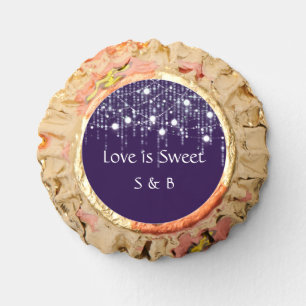 Purple and White Hanging Lights Chocolate Wedding Reese's Peanut Butter Cups