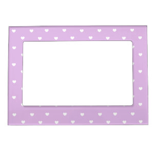 Purple and White Hearts Magnetic Picture Frame