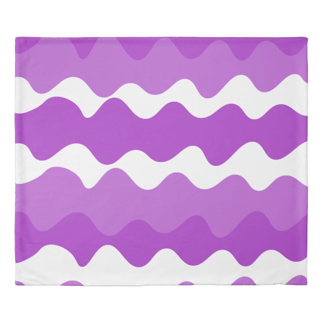 Purple and white horizontal waves pattern  duvet cover (Front)