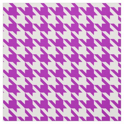 Purple and White Houndstooth Check Fabric