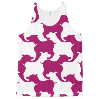 Purple and White Houndstooth Dogs Tank Top