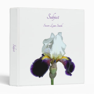 Purple and White Iris Binder