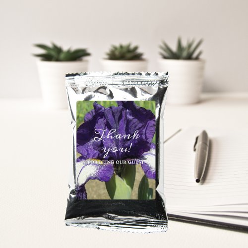 Purple and White Iris Bloom Thank You Coffee Drink Mix