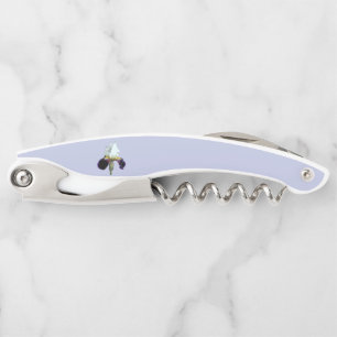 Purple and White Iris Corkscrew Bottle Opener