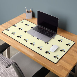 Purple and White Iris Desk Mat