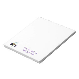 Purple and white Iris Desk Notepad