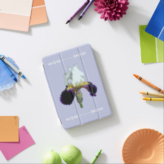 Purple and White Iris IPad Cover