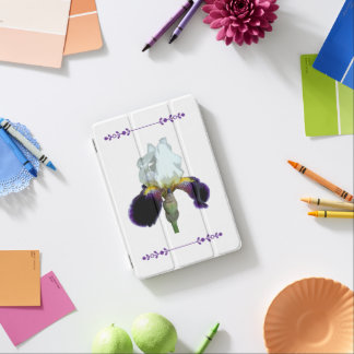 Purple and White Iris IPad Cover