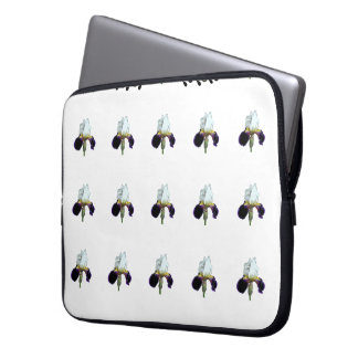 Purple and White Iris Laptop Sleeve