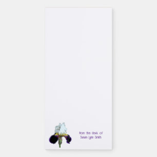 Purple and White Iris Magnetic Notepad