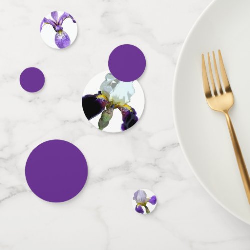 Purple and White Iris Table Confetti