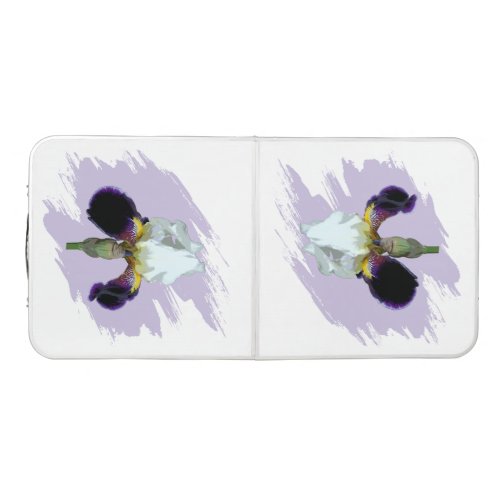 Purple and White Iris Tailgate Beer Pong Table