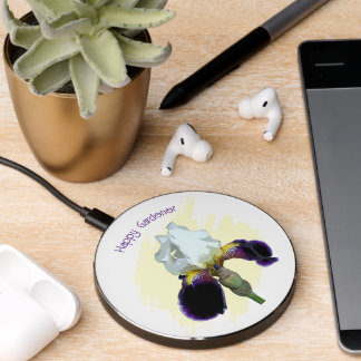 Purple and White Iris Wireless Charger