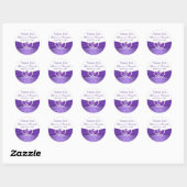 Purple and White Joined Hearts Wedding Sticker (Sheet)