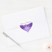 Purple and White Joined Hearts Wedding Sticker (Envelope)
