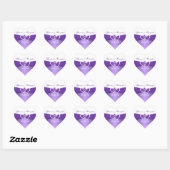 Purple and White Joined Hearts Wedding Sticker (Sheet)