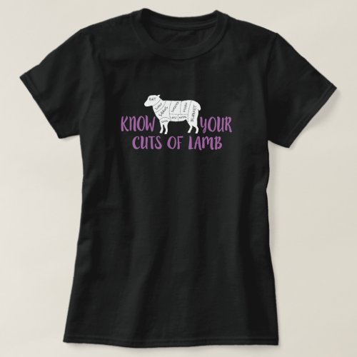 Purple and White Know Your Cuts of Lamb T_Shirt