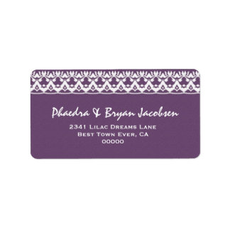 Purple and White Lace Wedding G473 Label