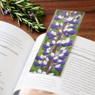 Purple and White Lupine Floral Bookmarks