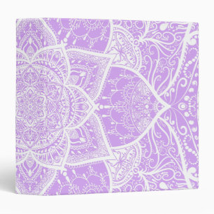 Purple and White Mandala - Loergann in Lavender 3 Ring Binder