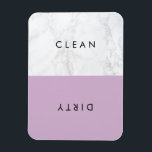 Purple and White Marble Modern Typography Magnet<br><div class="desc">Modern and stylish dishwasher magnet featuring modern typography with light purple and faux white marble background. This will be a perfect as a graduation gift or a wedding gift. Other colors are available.</div>