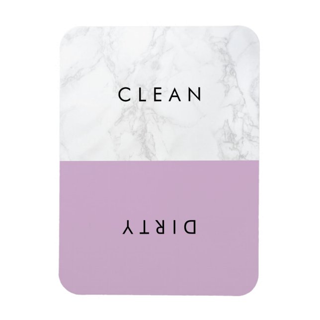 Purple and White Marble Modern Typography Magnet (Vertical)