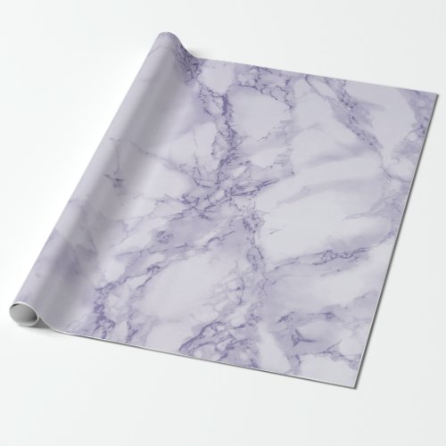 Purple and White Marble Texture Look Wrapping Paper