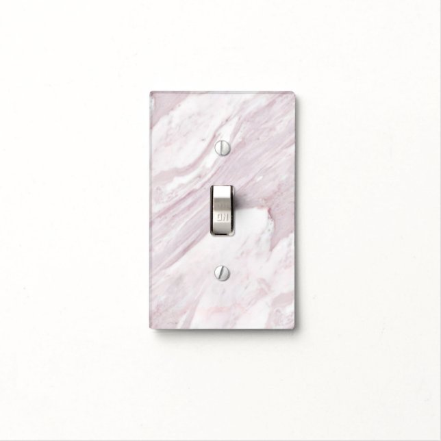 Purple and White Marbled Light Switch Cover (In Situ)