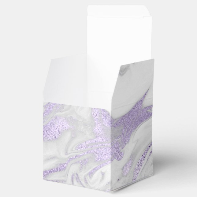Purple and White Marbled Wedding Favor Box (Opened)