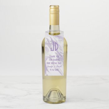 Purple And White Marbled Wedding Wine Hanger by Myweddingday at Zazzle