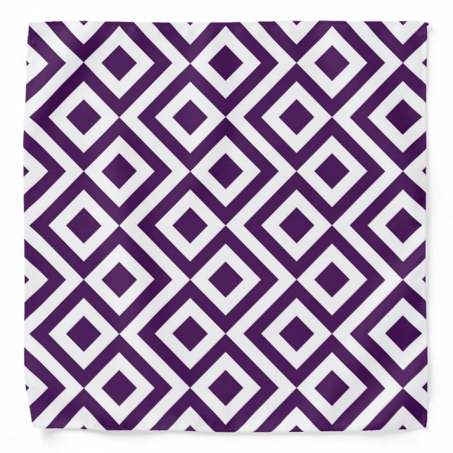 Purple and White Meander Bandana (Front)