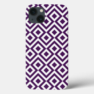 Purple and White Meander iPhone 13 Case