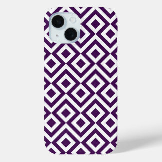 Purple and White Meander iPhone 15 Case