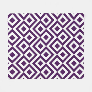 Purple and White Meander Fleece Blanket