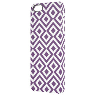 Purple and White Meander Clear iPhone 6 Plus Case