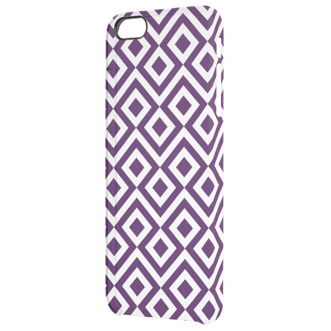 Purple and White Meander Uncommon iPhone Case (Back Left)