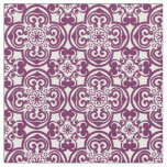 Purple and White Mexican Tile Pattern Fabric