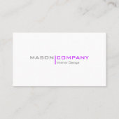Purple and White Minimalistic Business Card (Back)