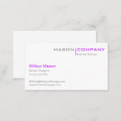Purple and White Minimalistic Business Card (Front/Back)