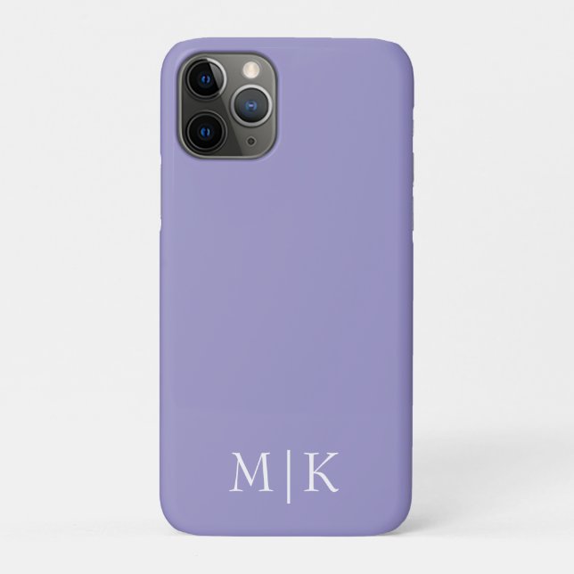 Purple and White | Modern Monogram Case-Mate iPhone Case (Back)