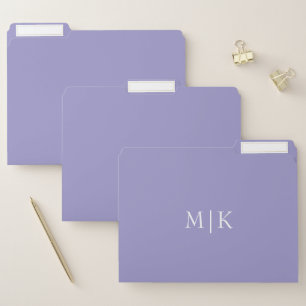 Purple and White   Modern Monogram File Folder