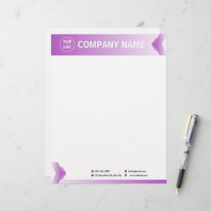 Purple And White Modern Professional Letterhead