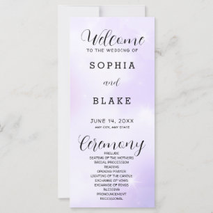 Purple and White Modern Wedding Program