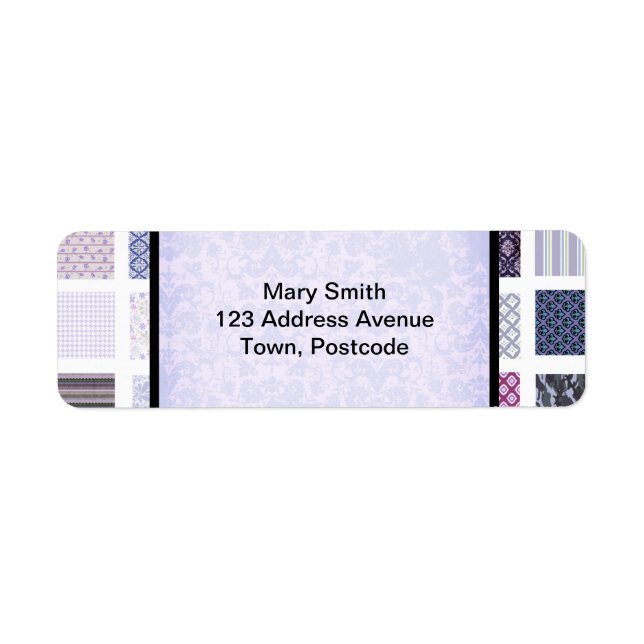 Purple and white mosaic label (Front)