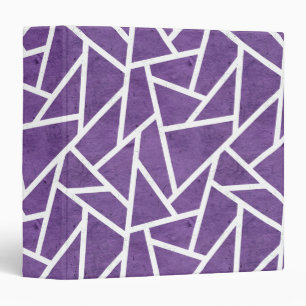 Purple and white mosaic pattern 3 ring binder