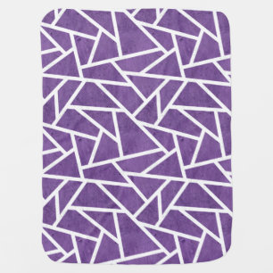 Purple and white mosaic pattern baby blanket