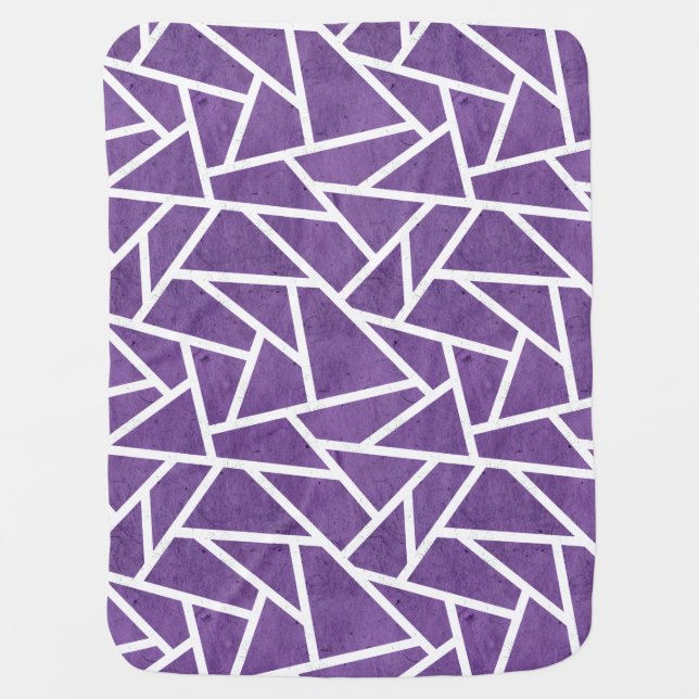 Purple and white mosaic pattern baby blanket (Front)