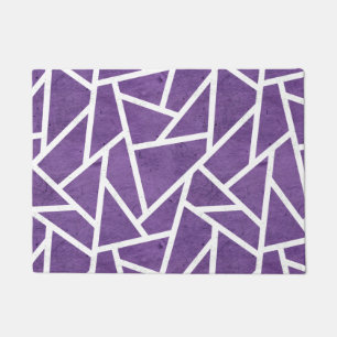 Purple and white mosaic pattern doormat
