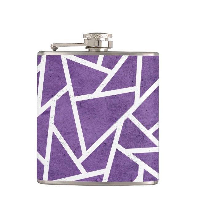 Purple and white mosaic pattern flask (Front)